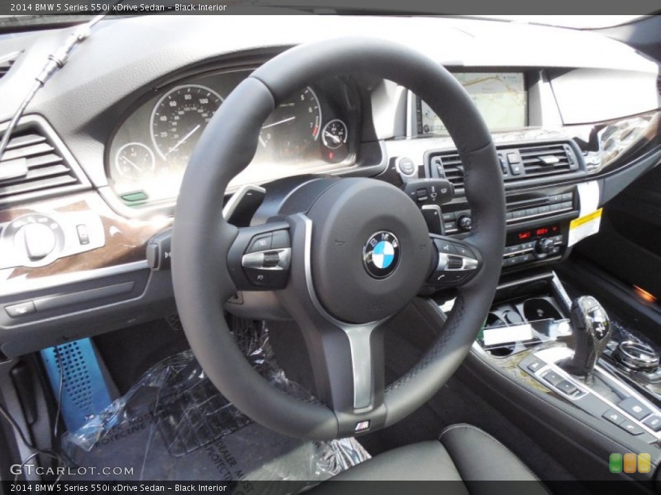 Black Interior Steering Wheel for the 2014 BMW 5 Series 550i xDrive Sedan #95125943