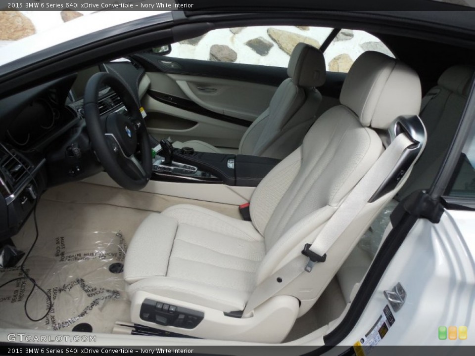 Ivory White Interior Photo for the 2015 BMW 6 Series 640i xDrive Convertible #95130863