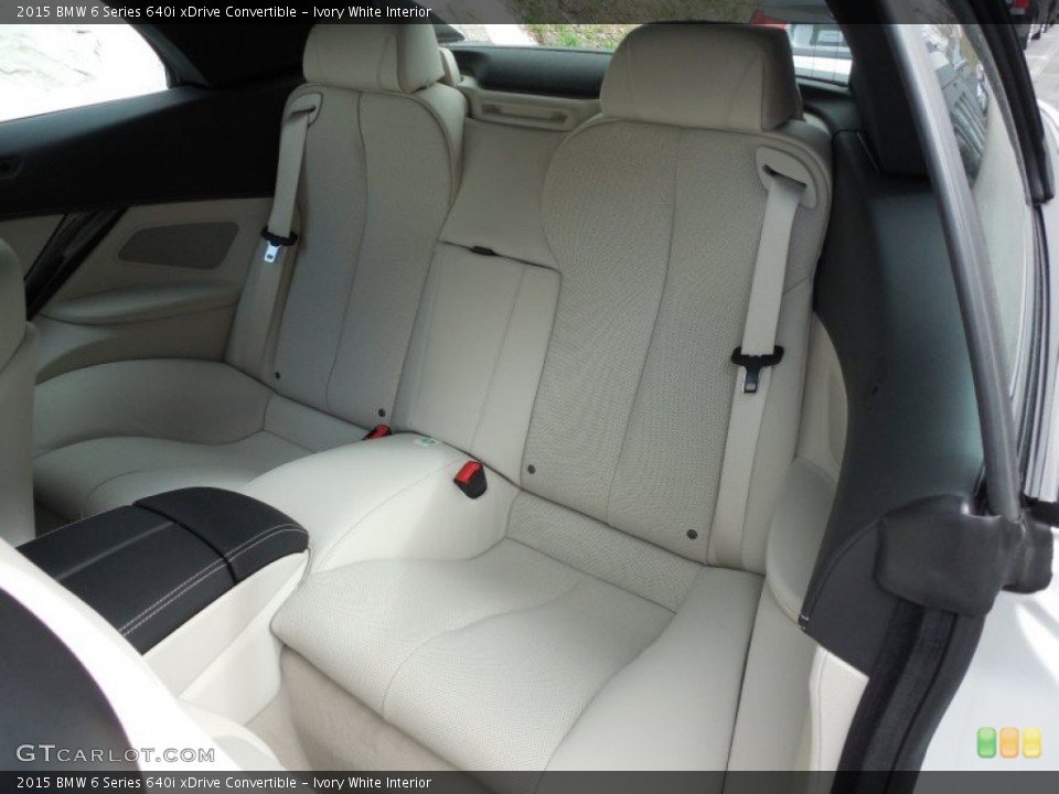 Ivory White Interior Rear Seat for the 2015 BMW 6 Series 640i xDrive Convertible #95130887