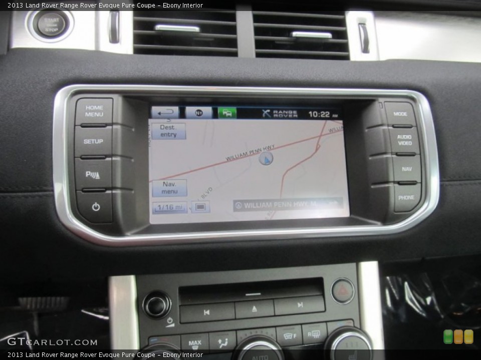 Ebony Interior Navigation for the 2013 Land Rover Range Rover Evoque Pure Coupe #95131079
