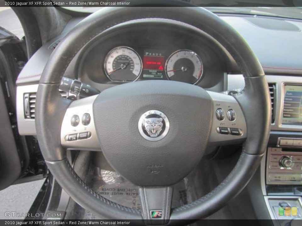 Red Zone/Warm Charcoal Interior Steering Wheel for the 2010 Jaguar XF XFR Sport Sedan #95132426