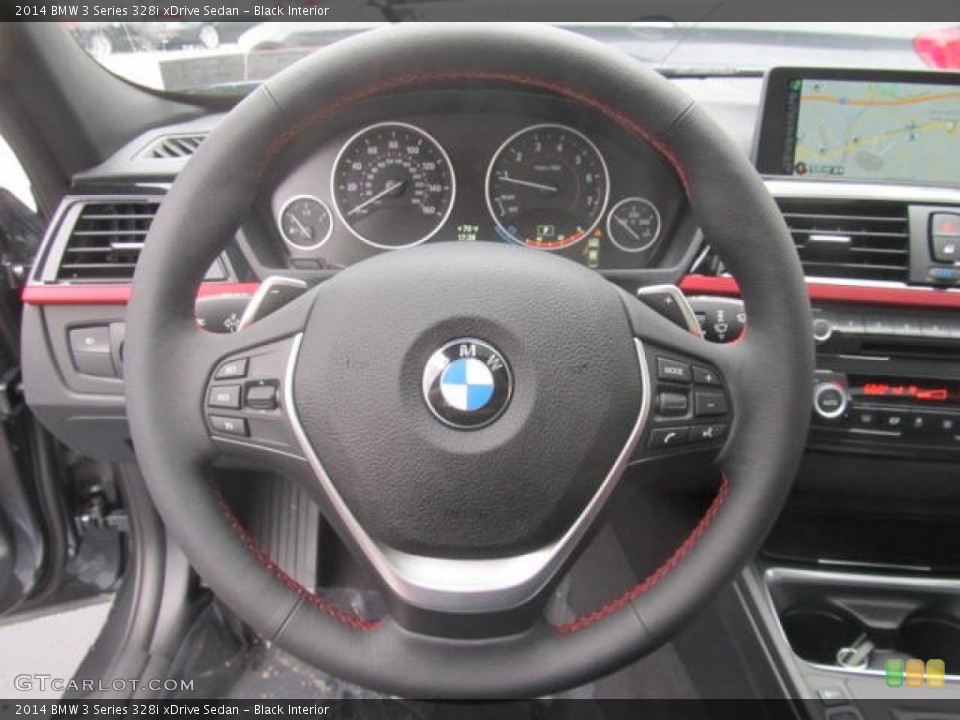 Black Interior Steering Wheel for the 2014 BMW 3 Series 328i xDrive Sedan #95136803
