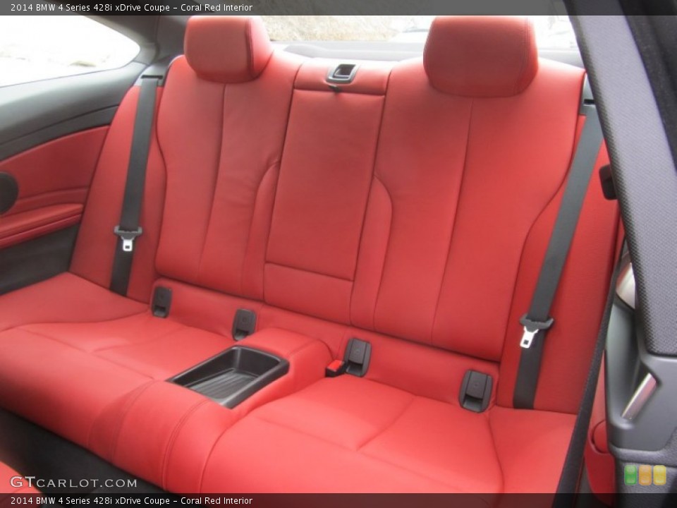 Coral Red Interior Rear Seat for the 2014 BMW 4 Series 428i xDrive Coupe #95141675