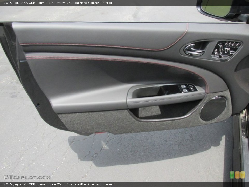 Warm Charcoal/Red Contrast Interior Door Panel for the 2015 Jaguar XK XKR Convertible #95143589