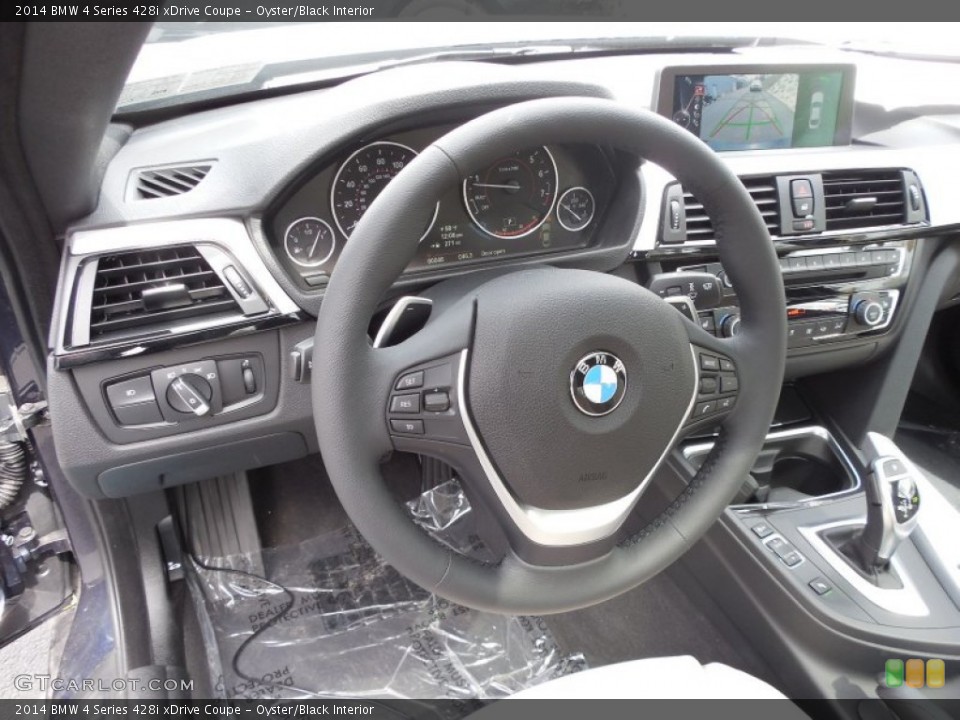 Oyster/Black Interior Steering Wheel for the 2014 BMW 4 Series 428i xDrive Coupe #95145230
