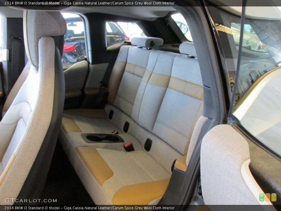 Giga Cassia Natural Leather/Carum Spice Grey Wool Cloth Interior Rear Seat for the 2014 BMW i3  #95146519
