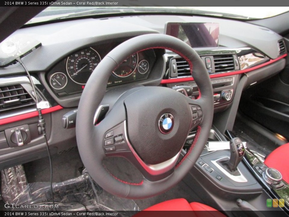 Coral Red/Black Interior Dashboard for the 2014 BMW 3 Series 335i xDrive Sedan #95150513