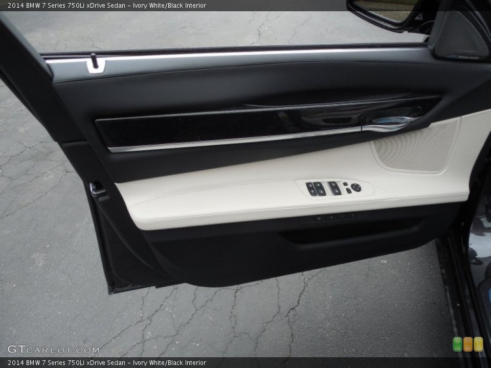 Ivory White/Black Interior Door Panel for the 2014 BMW 7 Series 750Li xDrive Sedan #95151899
