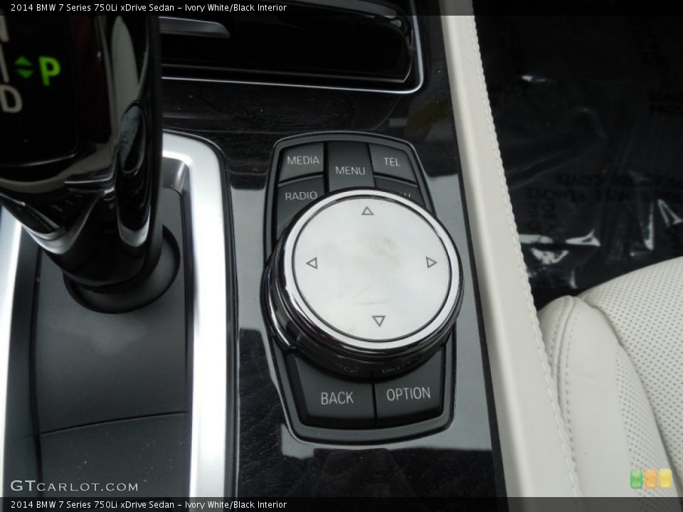 Ivory White/Black Interior Controls for the 2014 BMW 7 Series 750Li xDrive Sedan #95152013