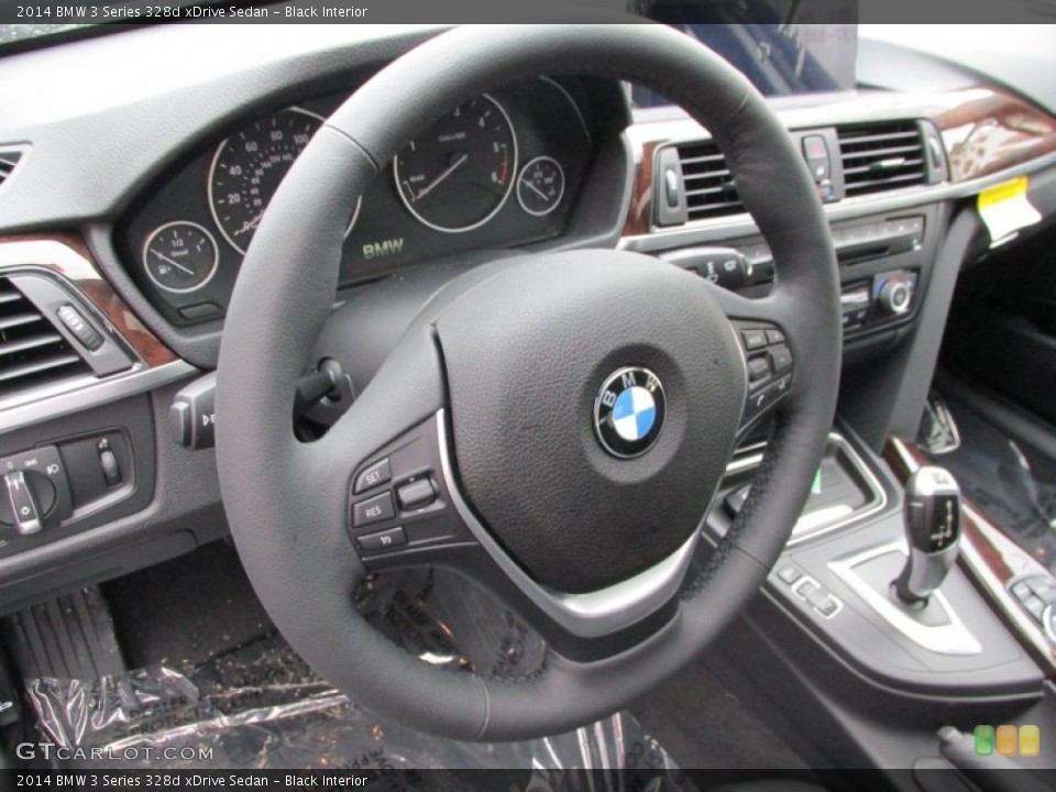 Black Interior Steering Wheel for the 2014 BMW 3 Series 328d xDrive Sedan #95156144