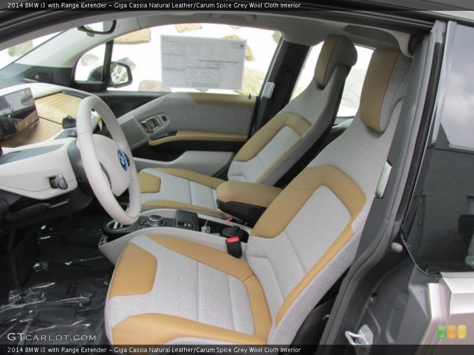 Giga Cassia Natural Leather/Carum Spice Grey Wool Cloth Interior Photo for the 2014 BMW i3 with Range Extender #95156255
