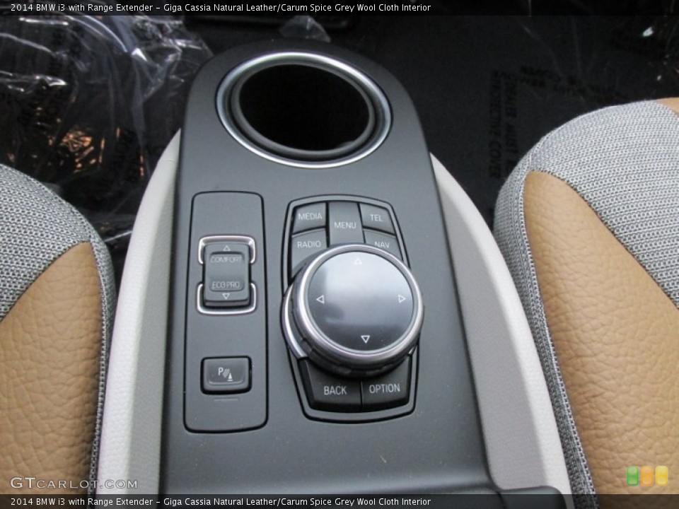 Giga Cassia Natural Leather/Carum Spice Grey Wool Cloth Interior Controls for the 2014 BMW i3 with Range Extender #95156306