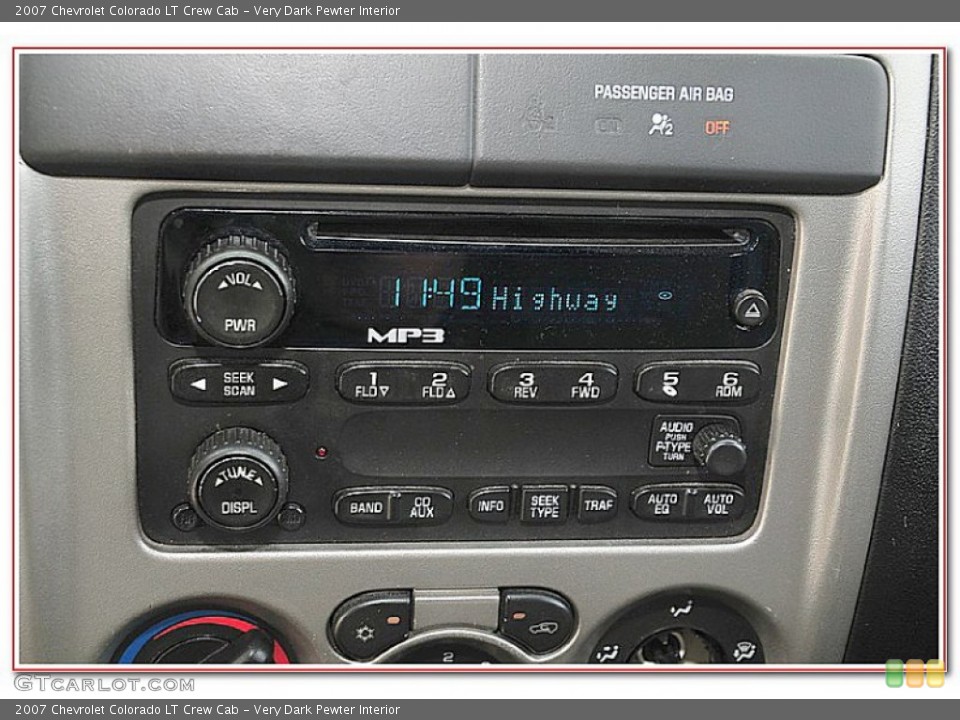 Very Dark Pewter Interior Audio System for the 2007 Chevrolet Colorado LT Crew Cab #95200145