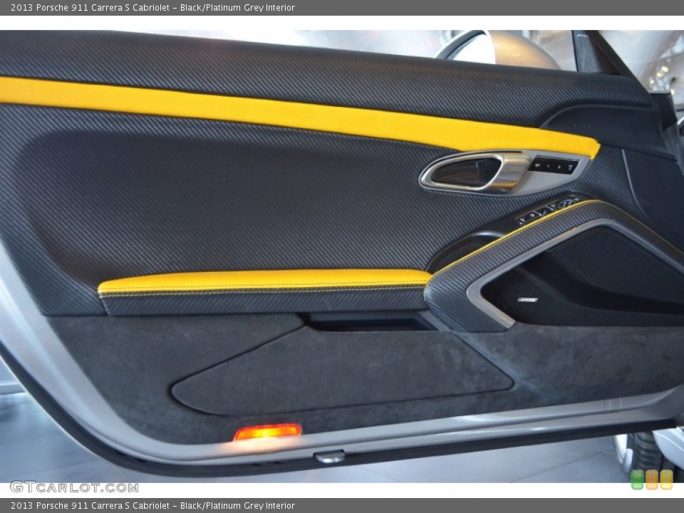 Black/Platinum Grey Interior Door Panel for the 2013 Porsche 911 Carrera S Cabriolet #95201579