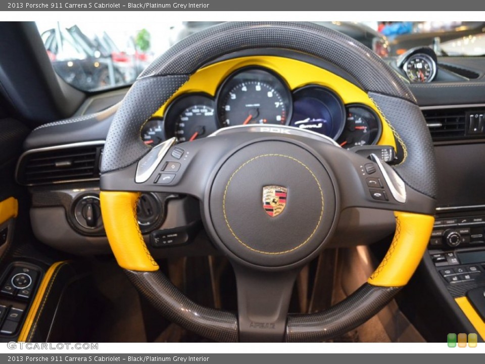 Black/Platinum Grey Interior Steering Wheel for the 2013 Porsche 911 Carrera S Cabriolet #95201837