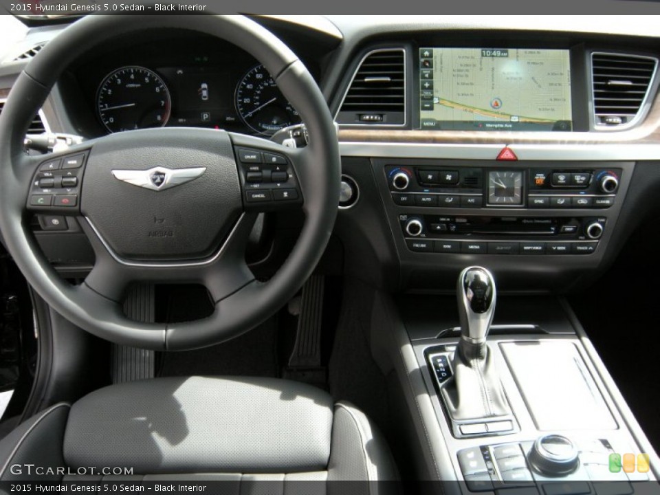 Black Interior Dashboard for the 2015 Hyundai Genesis 5.0 Sedan #95215029
