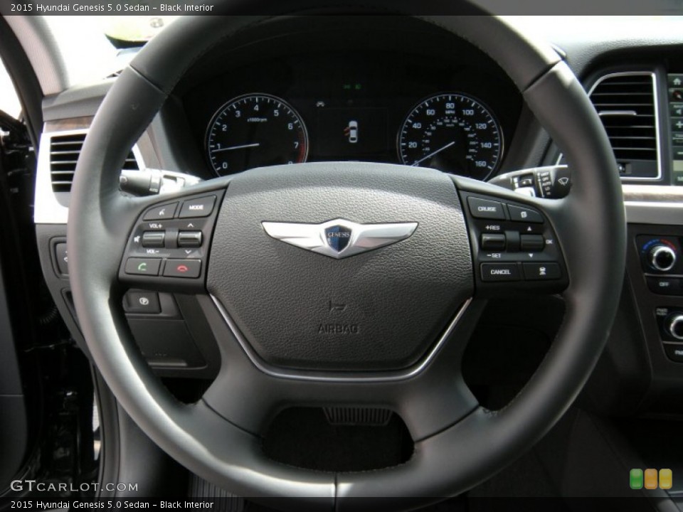 Black Interior Steering Wheel for the 2015 Hyundai Genesis 5.0 Sedan #95215187