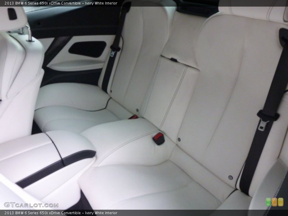 Ivory White Interior Rear Seat for the 2013 BMW 6 Series 650i xDrive Convertible #95225001