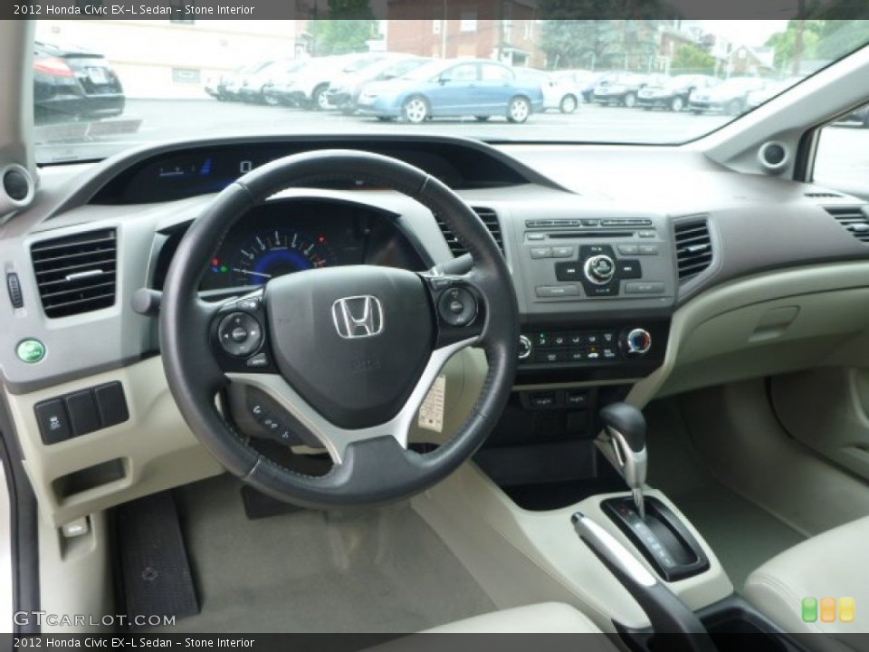 Stone Interior Photo for the 2012 Honda Civic EX-L Sedan #95229909