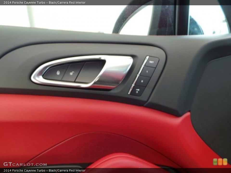 Black/Carrera Red Interior Controls for the 2014 Porsche Cayenne Turbo #95245593