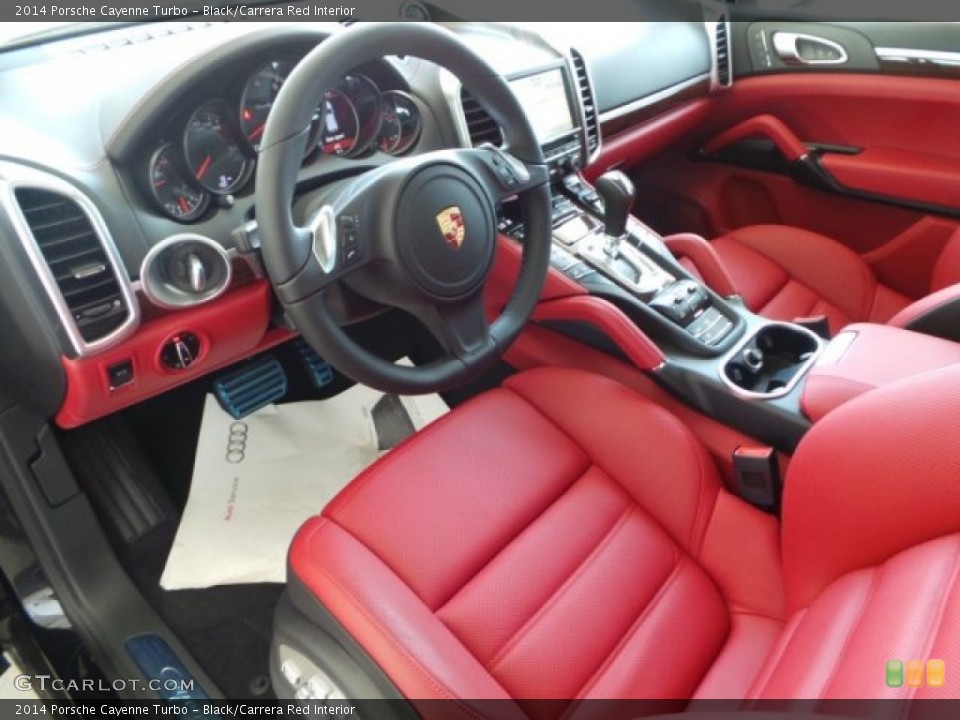 Black/Carrera Red Interior Photo for the 2014 Porsche Cayenne Turbo #95245641