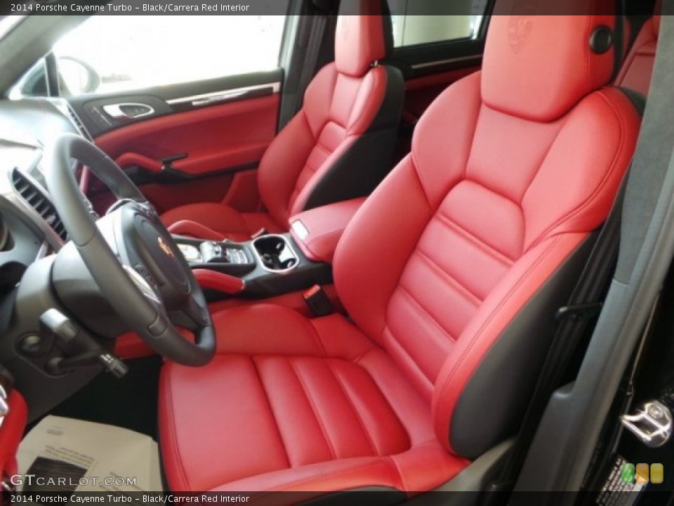 Black/Carrera Red Interior Front Seat for the 2014 Porsche Cayenne Turbo #95245662
