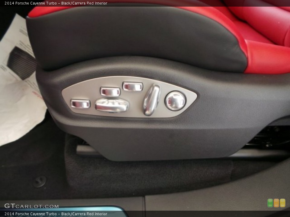 Black/Carrera Red Interior Controls for the 2014 Porsche Cayenne Turbo #95245680