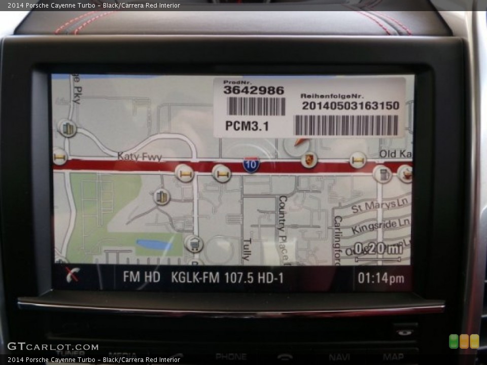 Black/Carrera Red Interior Navigation for the 2014 Porsche Cayenne Turbo #95245842