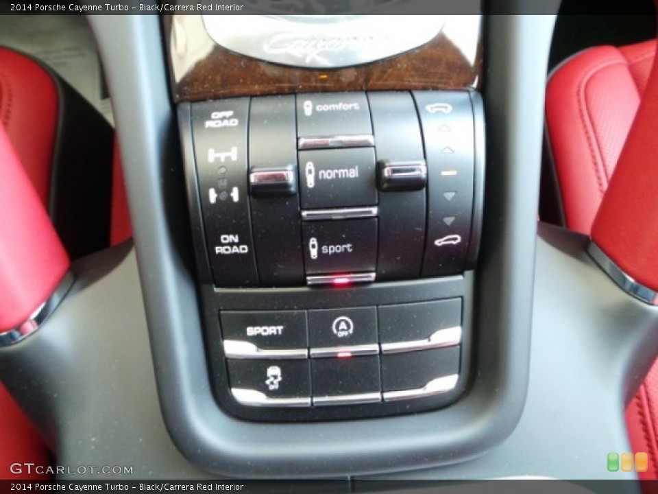 Black/Carrera Red Interior Controls for the 2014 Porsche Cayenne Turbo #95245905