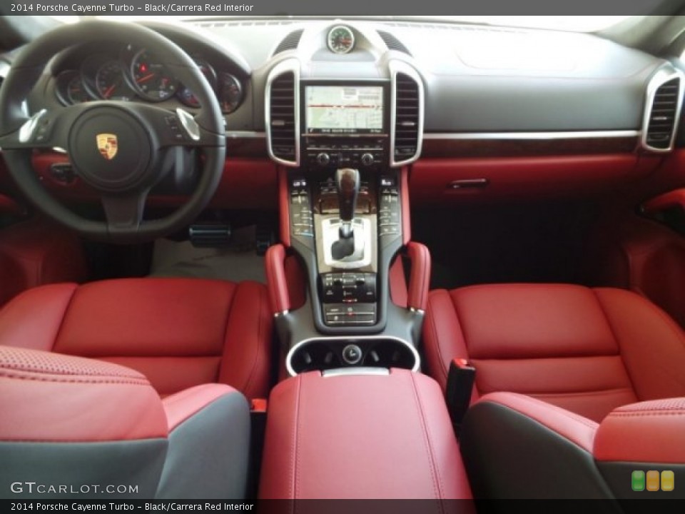 Black/Carrera Red Interior Dashboard for the 2014 Porsche Cayenne Turbo #95246046