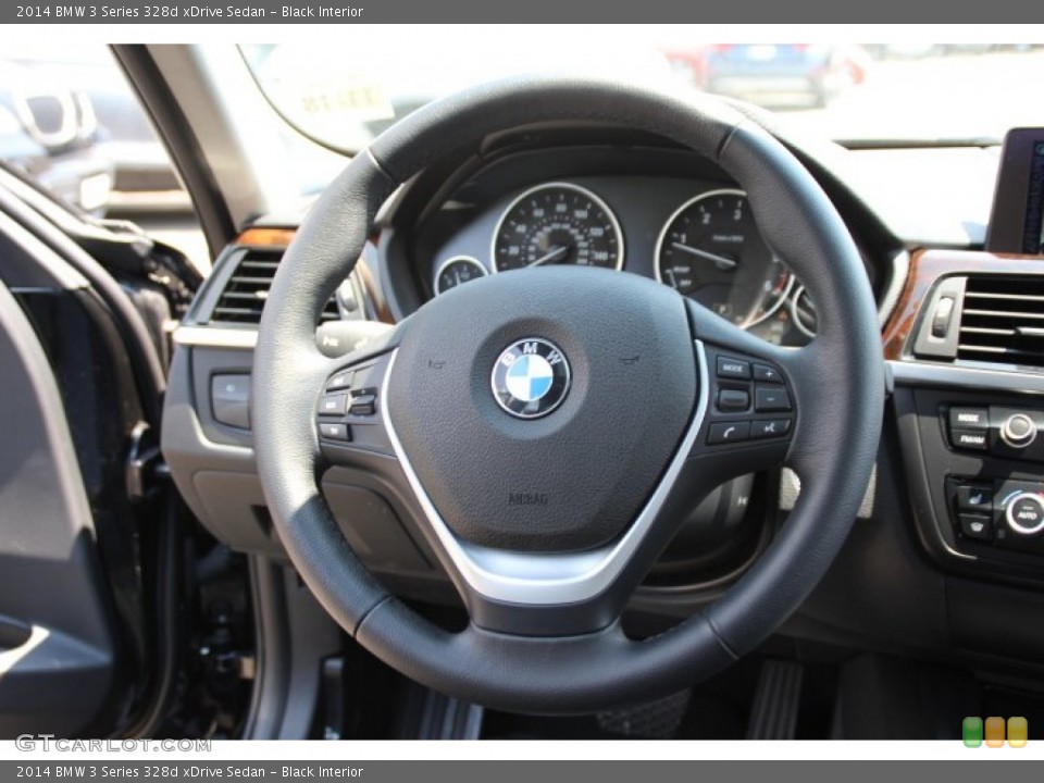 Black Interior Steering Wheel for the 2014 BMW 3 Series 328d xDrive Sedan #95247957