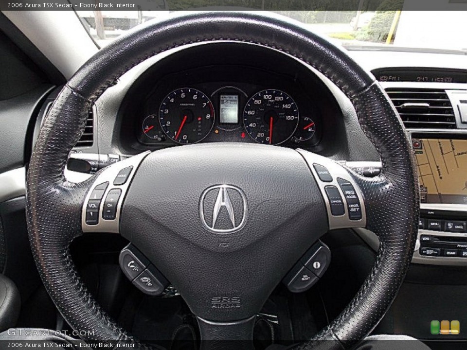 Ebony Black Interior Steering Wheel for the 2006 Acura TSX Sedan #95268762
