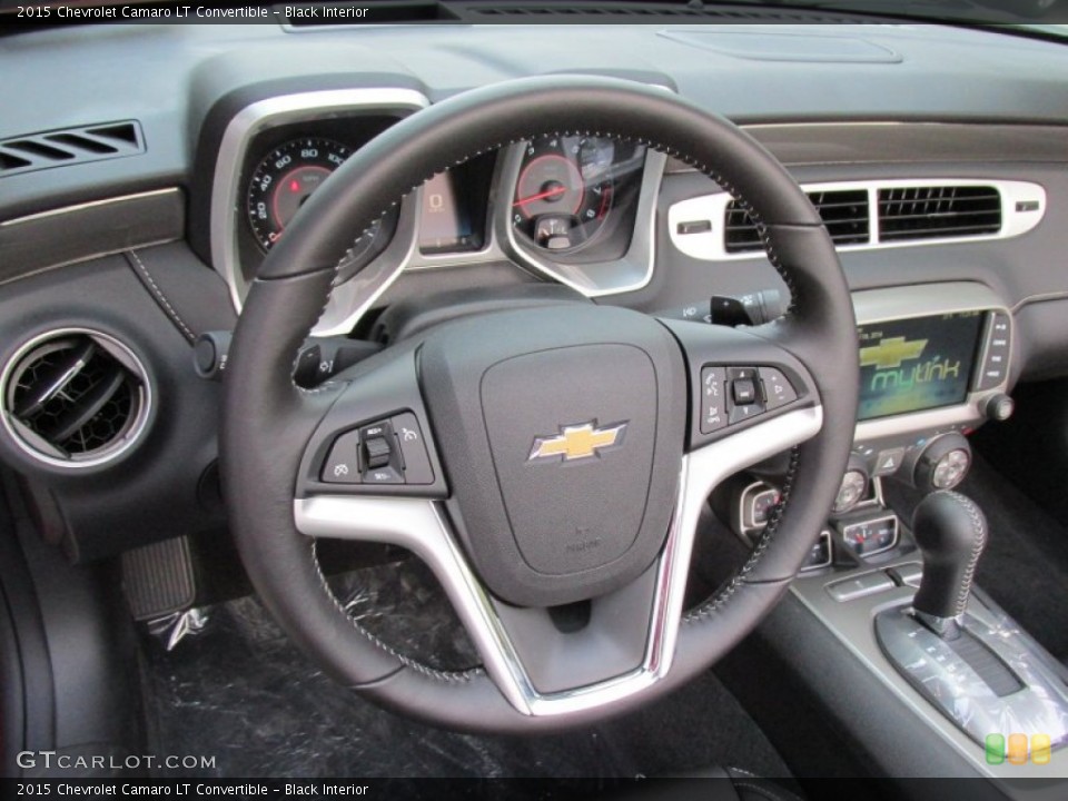 Black Interior Steering Wheel for the 2015 Chevrolet Camaro LT Convertible #95293360