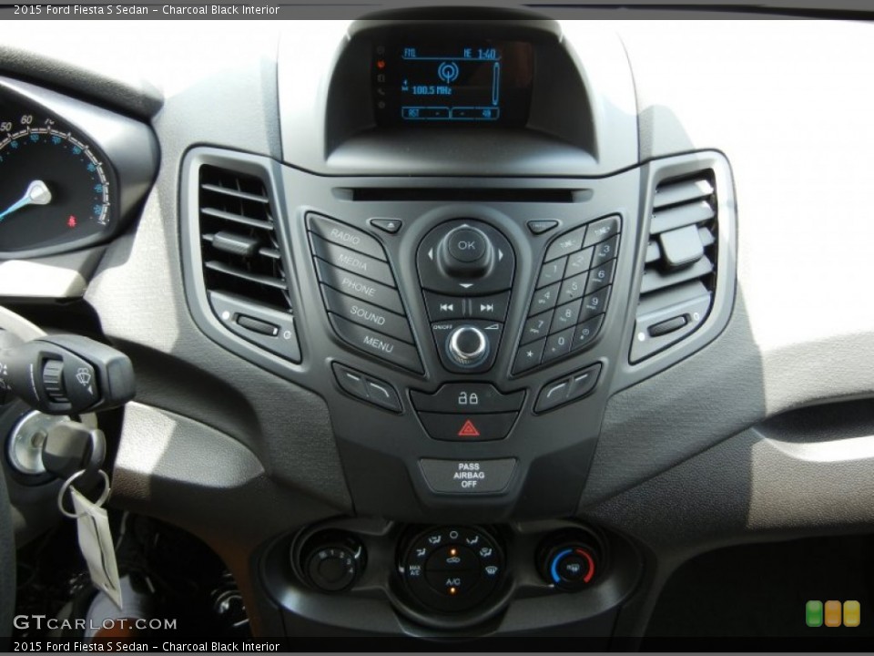 Charcoal Black Interior Controls for the 2015 Ford Fiesta S Sedan #95317177