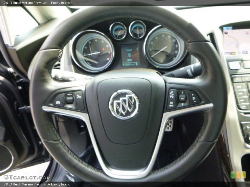 Ebony Interior Steering Wheel for the 2013 Buick Verano Premium #95322928