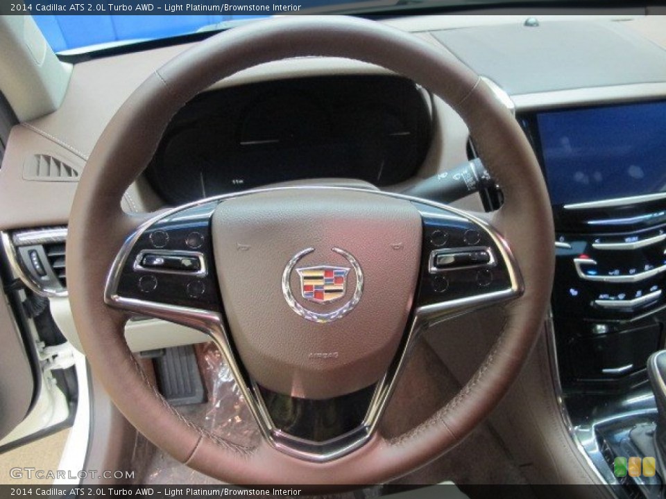 Light Platinum/Brownstone Interior Steering Wheel for the 2014 Cadillac ATS 2.0L Turbo AWD #95349220