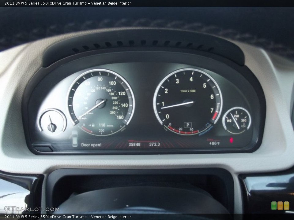 Venetian Beige Interior Gauges for the 2011 BMW 5 Series 550i xDrive Gran Turismo #95353879