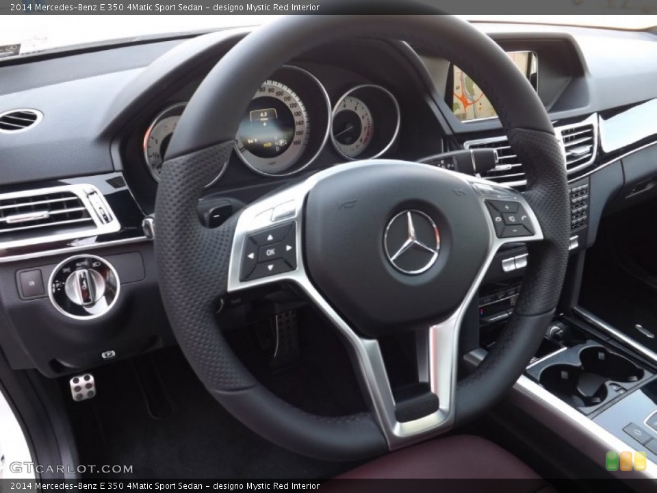 designo Mystic Red Interior Steering Wheel for the 2014 Mercedes-Benz E 350 4Matic Sport Sedan #95359540