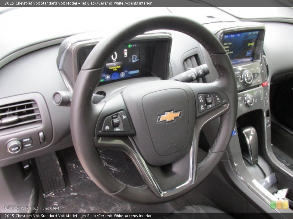 Jet Black/Ceramic White Accents Interior Steering Wheel for the 2015 Chevrolet Volt  #95377382