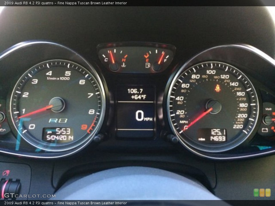 Fine Nappa Tuscan Brown Leather Interior Gauges for the 2009 Audi R8 4.2 FSI quattro #95393110