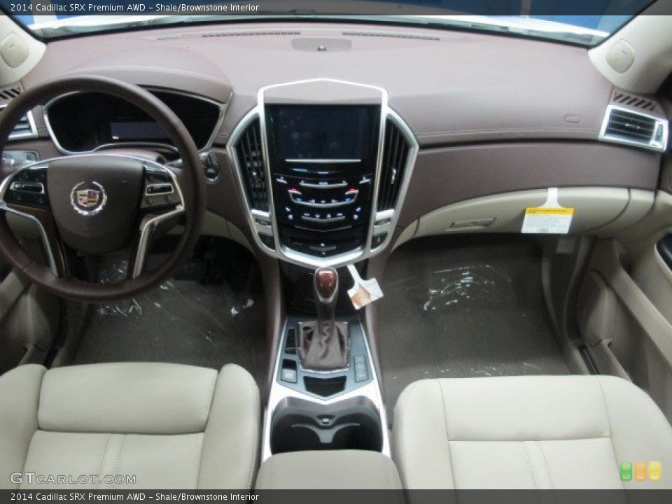 Shale/Brownstone Interior Dashboard for the 2014 Cadillac SRX Premium AWD #95393423