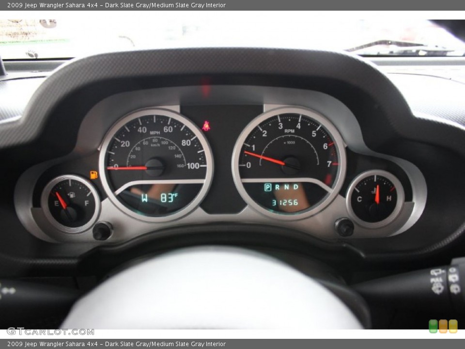 Dark Slate Gray/Medium Slate Gray Interior Gauges for the 2009 Jeep Wrangler Sahara 4x4 #95401676