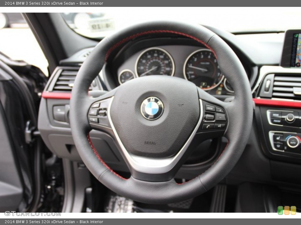 Black Interior Steering Wheel for the 2014 BMW 3 Series 320i xDrive Sedan #95404430