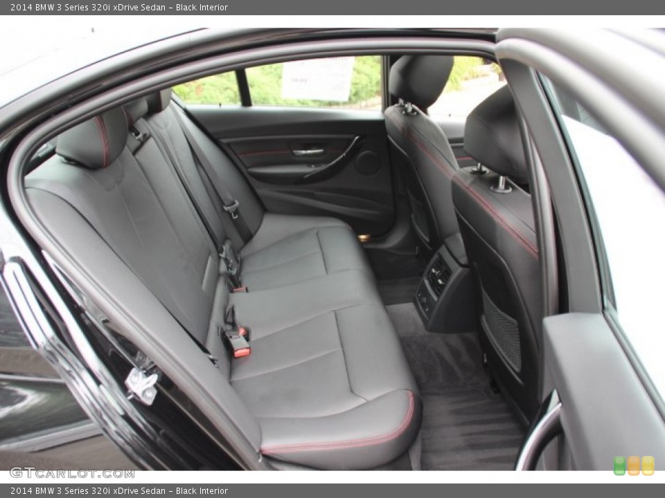 Black Interior Rear Seat for the 2014 BMW 3 Series 320i xDrive Sedan #95404556
