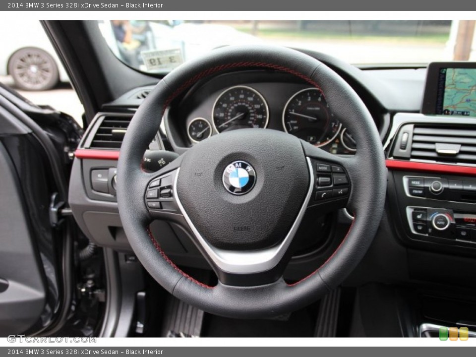Black Interior Steering Wheel for the 2014 BMW 3 Series 328i xDrive Sedan #95405036