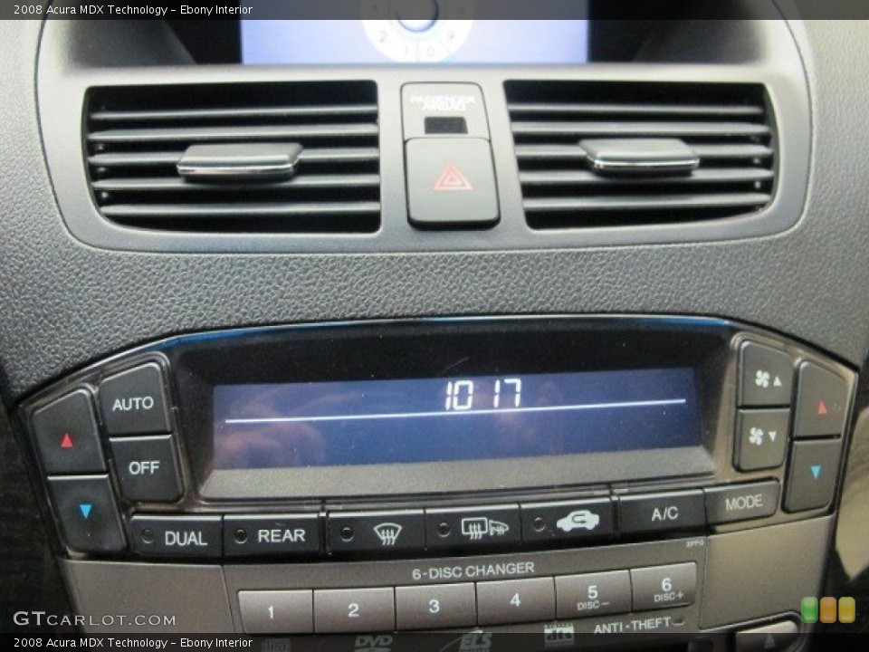 Ebony Interior Controls for the 2008 Acura MDX Technology #95421414
