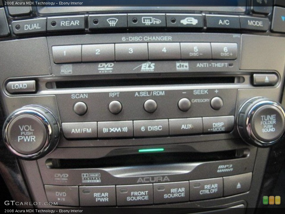 Ebony Interior Controls for the 2008 Acura MDX Technology #95421432