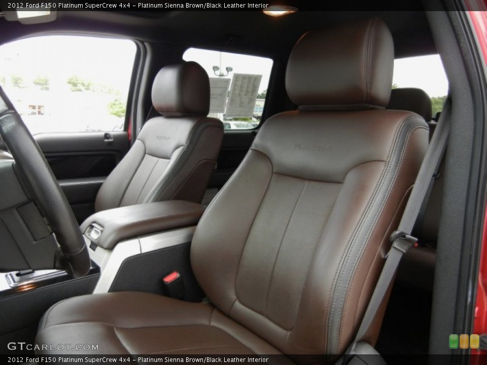 Platinum Sienna Brown/Black Leather Interior Front Seat for the 2012 Ford F150 Platinum SuperCrew 4x4 #95421708