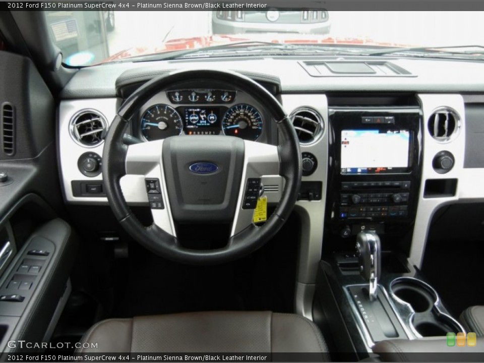 Platinum Sienna Brown/Black Leather Interior Dashboard for the 2012 Ford F150 Platinum SuperCrew 4x4 #95421822