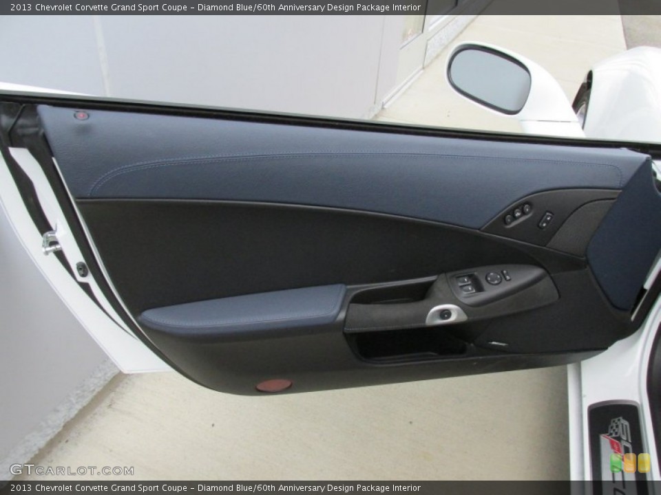 Diamond Blue/60th Anniversary Design Package Interior Door Panel for the 2013 Chevrolet Corvette Grand Sport Coupe #95448158